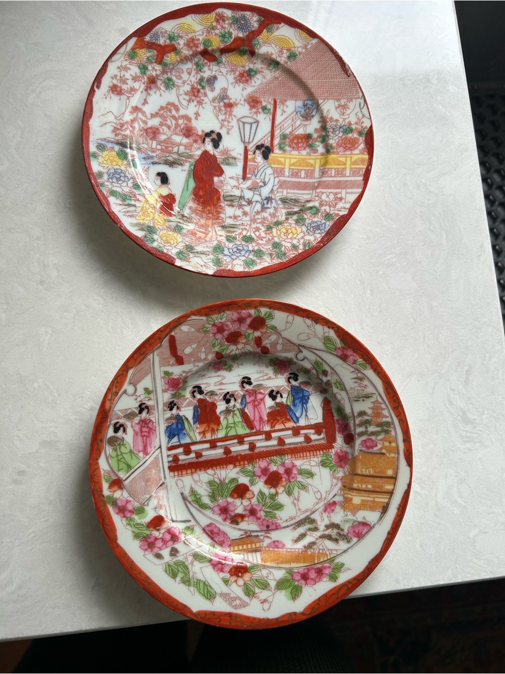 Geisha girl salad size plates set of 2